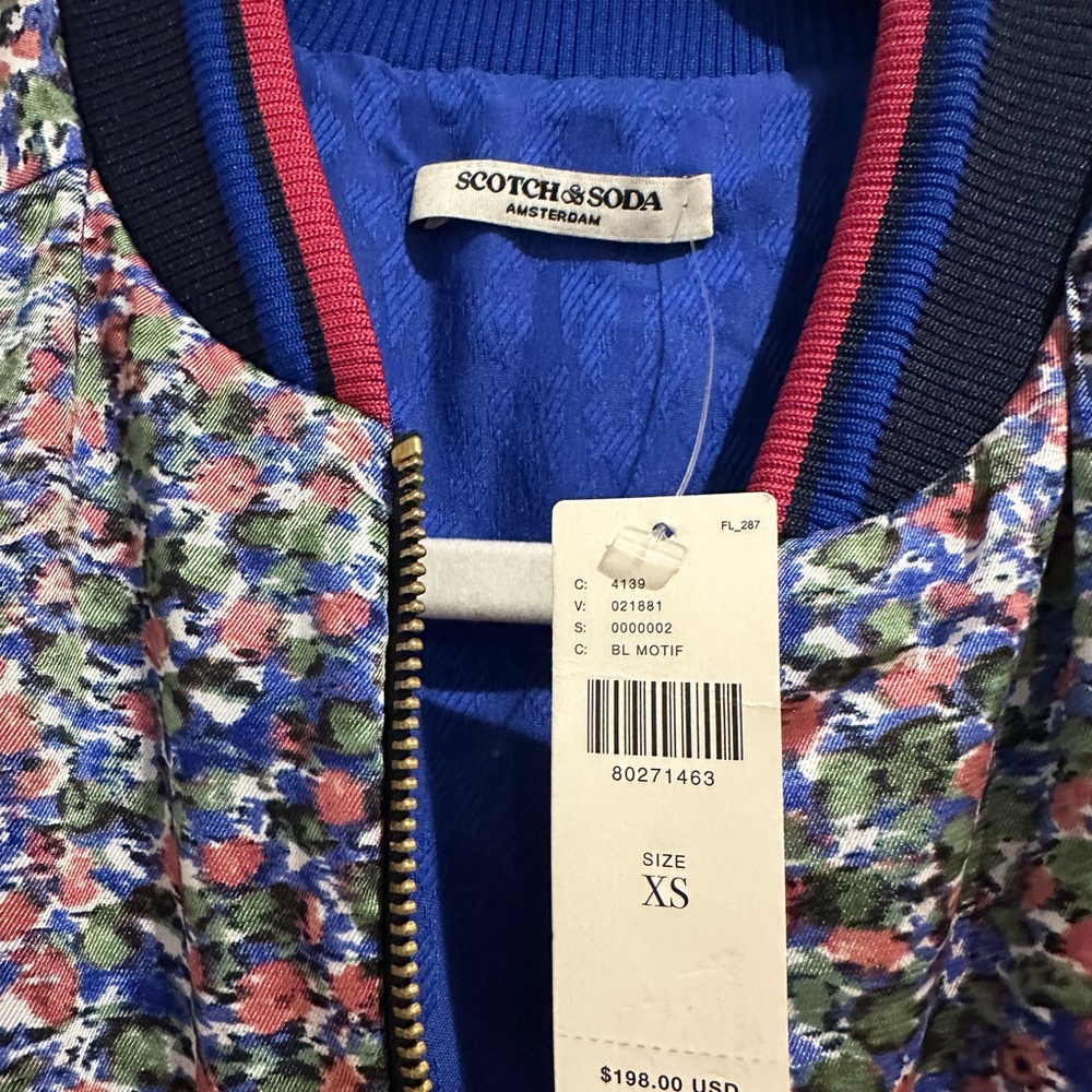 Scotch & Soda Royal Blue Puffer Jacket reversible XS - Picture 5 of 7